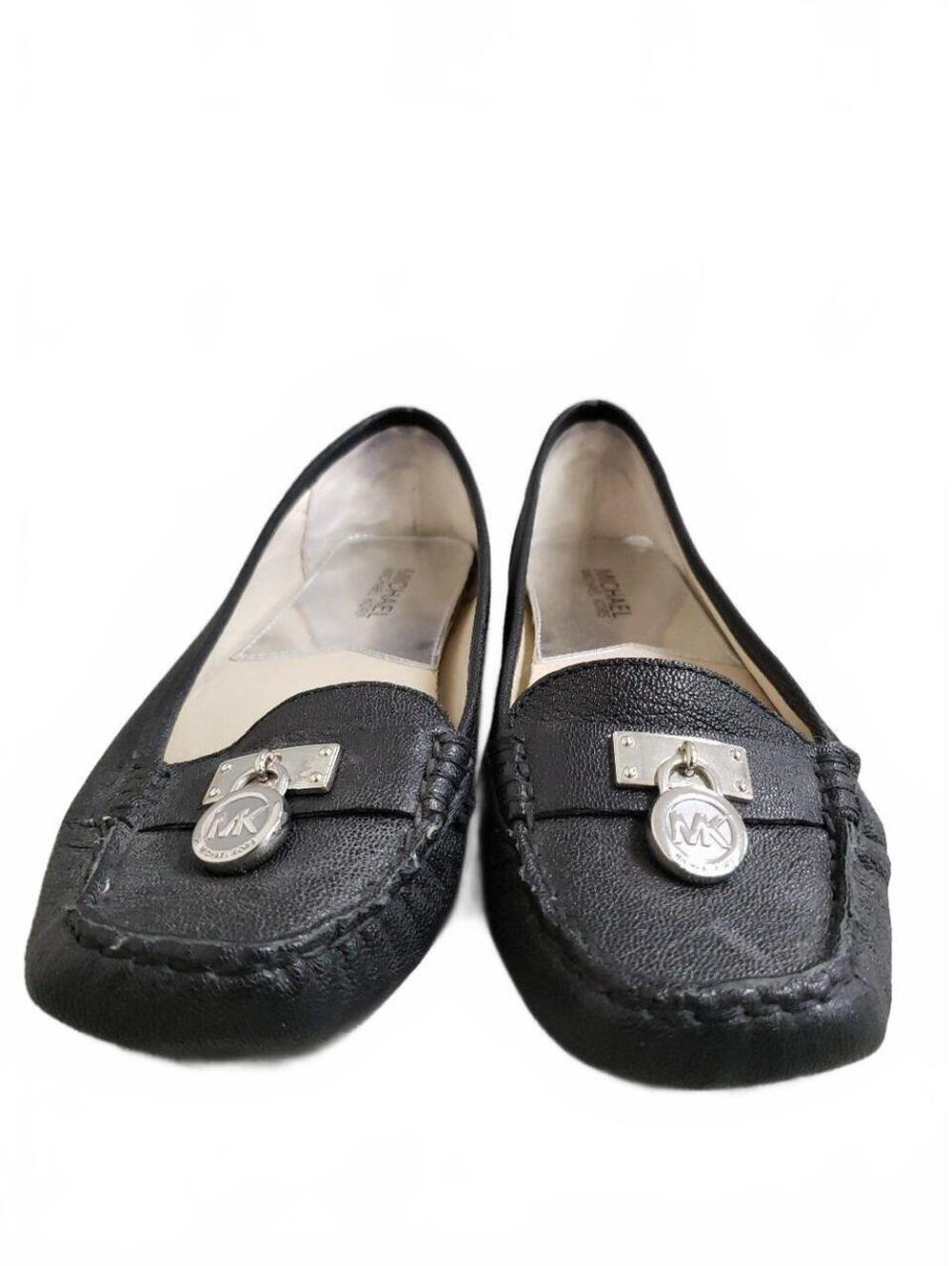 Michael Kors Size 7.5 Black Leather Loafer Flats - Picture 4 of 8